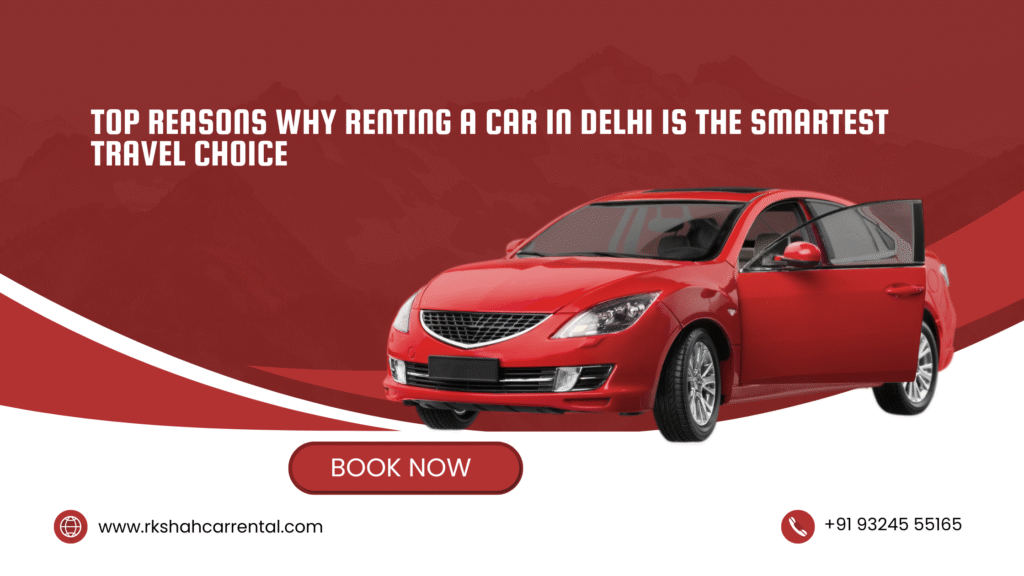 red modern car rental blog banner